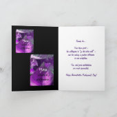 DANK U de PAARSE BLADEREN van de Dag van Beroeps Bedankkaart (Binnen)