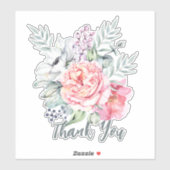 Dank u de Sticker van het Ontwerp van de Bloemen (Vel)