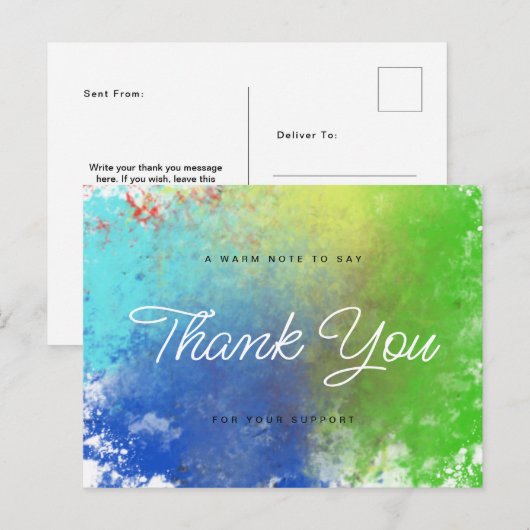 Dank u de stijl van de waterverf van het Vrouw van Feestdagenkaart (Voorkant / Achterkant)