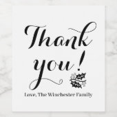 Dank u de Thanksgiving van het douanemanuscript ru Wijn Etiket (Enkel label)