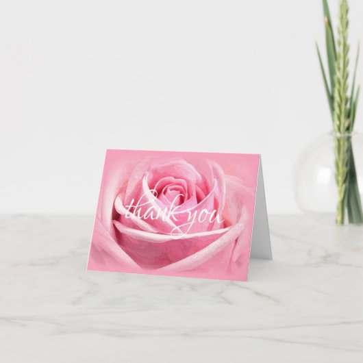 Dank u de Vloer van het Roos van de Waterverf van  Bedankkaart (Voorkant)