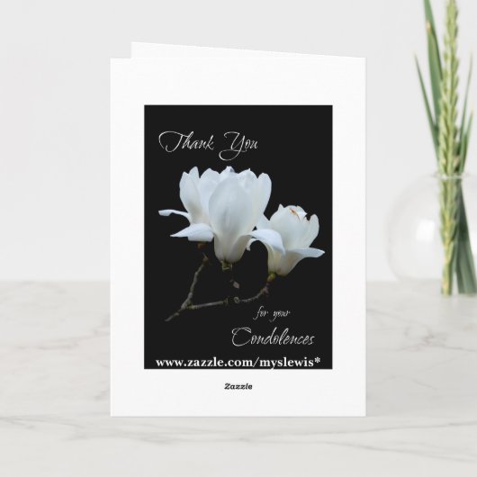 Dank u deelnemings witte magnolia's bedankkaart (Achterkant)