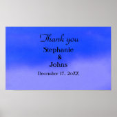 Dank u Deep Blue Cloud Abstracte kunst bruiloft Poster (Voorkant)