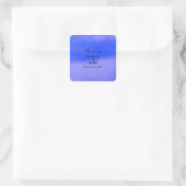 Dank u Deep Blue Cloud Abstracte kunst bruiloft Vierkante Sticker (Tas)