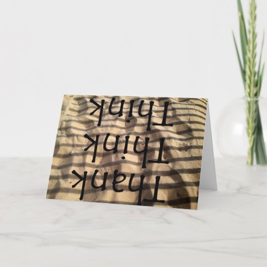 Dank u! Denk na! Denk na! Bedankkaart (Voorkant)