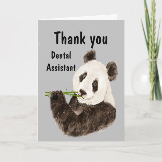 Dank u Dental Assistant voor Funny Panda Beer Kaart (Voorkant)