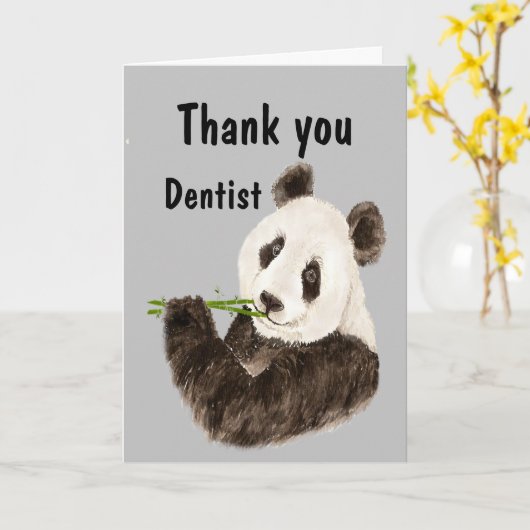 Dank u Dentist met het Beer Funny Panda Kaart (Gele Bloem)