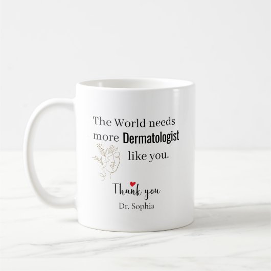 Dank U Dermatoloog Aangepaste Naam Koffiemok (Links)