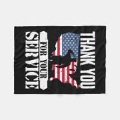 Dank u dienst Veteraan Salute Patriot Militaire Fleece Deken (Voorkant (Horizontaal))