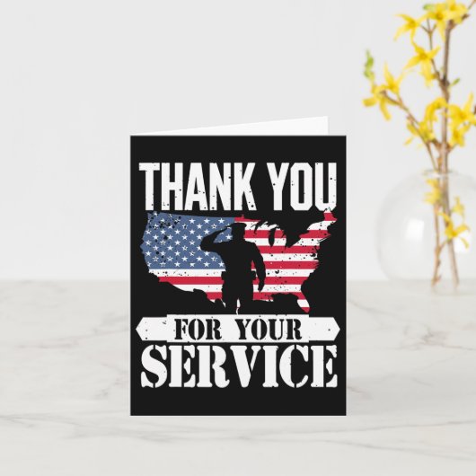 Dank u dienst Veteraan Salute Patriot Militaire Kaart (Gele Bloem)
