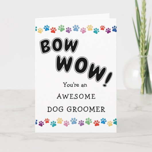 Dank u Dierenartsenhond Walker Groomer Caregiver Kaart (Voorkant)