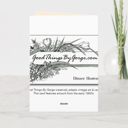 Dank u: Diner gastvrouw Bedankkaart (Achterkant)