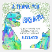 Dank u, dinosaurus Colorful Vierkante Sticker (Voorkant)