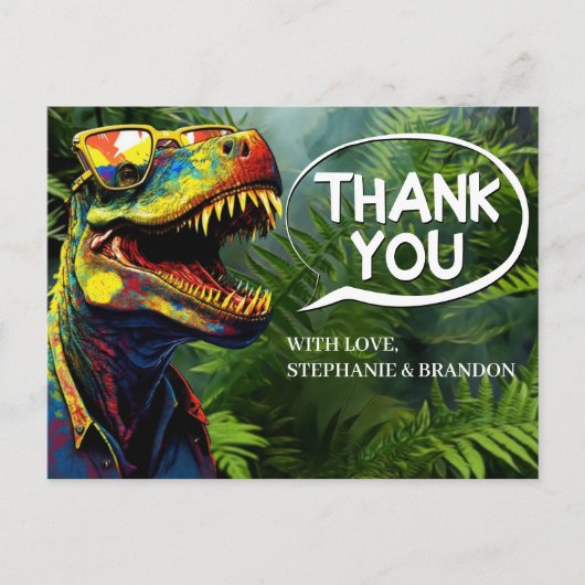 Dank u Dinosaurus Jurassic Kinder thema Briefkaart (Voorkant)