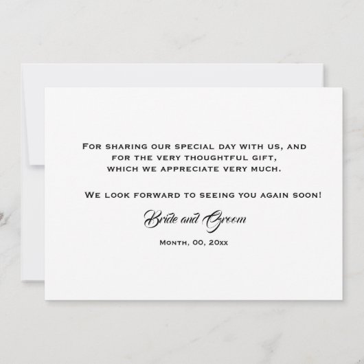 Dank u DIY 3 foto roos gouden string lichten Bedankkaart (Achterkant)