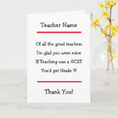 Dank u docent GCSE Kaart (Gele Bloem)