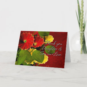 Dank u, dochter en schoonzoon bedankkaart