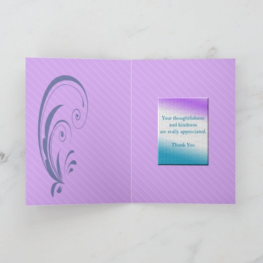 Dank u dochter, met elegante rechthoeken bedankkaart (Binnen)