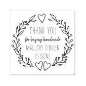 Dank u doedel botanische krans gepersonaliseerd  zelfinktende stempel (Design)