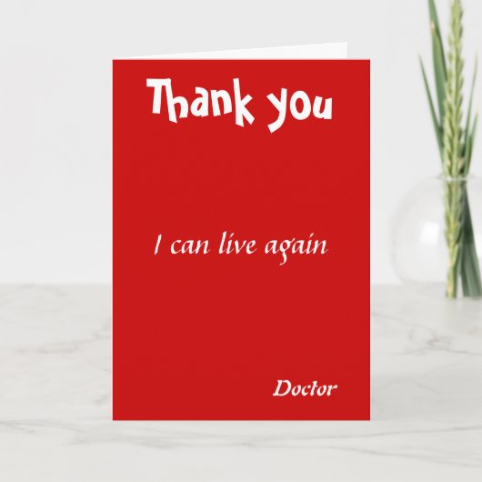 Dank u dokter bedankkaart (Voorkant)