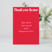 Dank u dokter bedankkaart (Staand voorkant)
