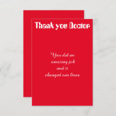 Dank u dokter bedankkaart (Voorkant / Achterkant)