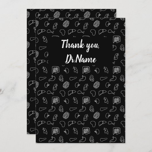 Dank u, dokter bedankkaart (Voorkant / Achterkant)