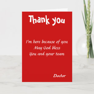 Dank u dokter bedankkaart