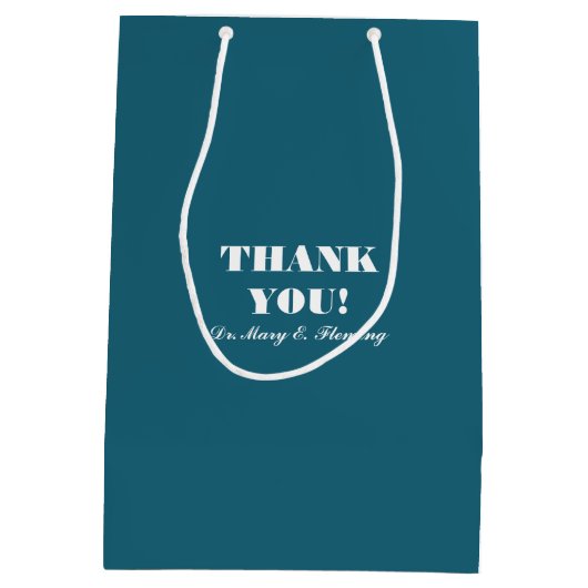 Dank u, dokter. Doctor Appreciation Custom Medium Cadeauzakje (Achterkant)