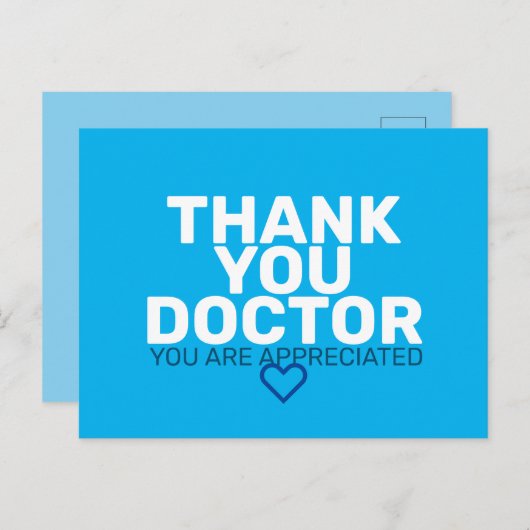 Dank u, dokter: Je wordt gewaardeerd Briefkaart (Voorkant / Achterkant)