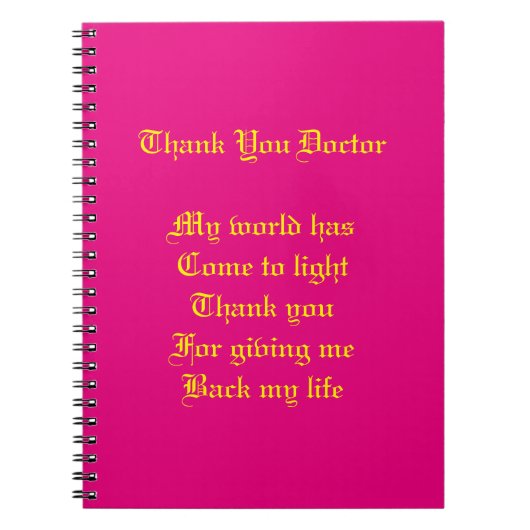 Dank u dokter notitieboek (Voorkant)