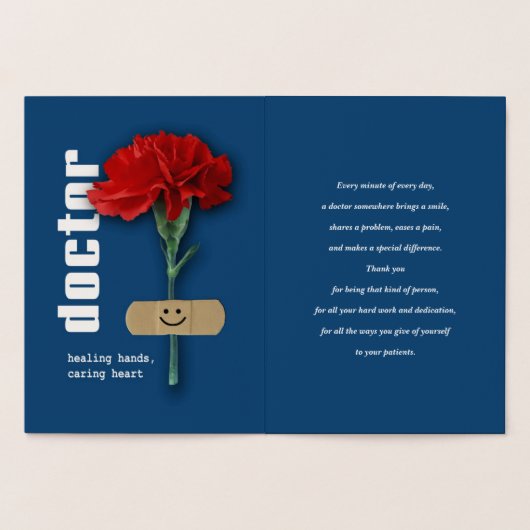 Dank u, dokter. Red Carnan Luxury Folie Kaarten (Binnen)