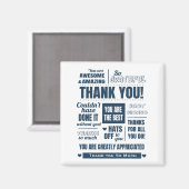 Dank u donkerblauw bericht magneet (Voorkant / Achterkant)