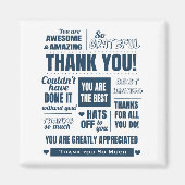 Dank u donkerblauw bericht magneet (Voorkant)