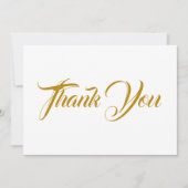 Dank u, donkerbruin, elegant scriptnotitiekaart (Voorkant)
