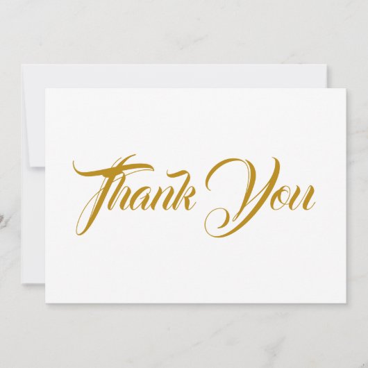 Dank u, donkerbruin, elegant scriptnotitiekaart (Voorkant)