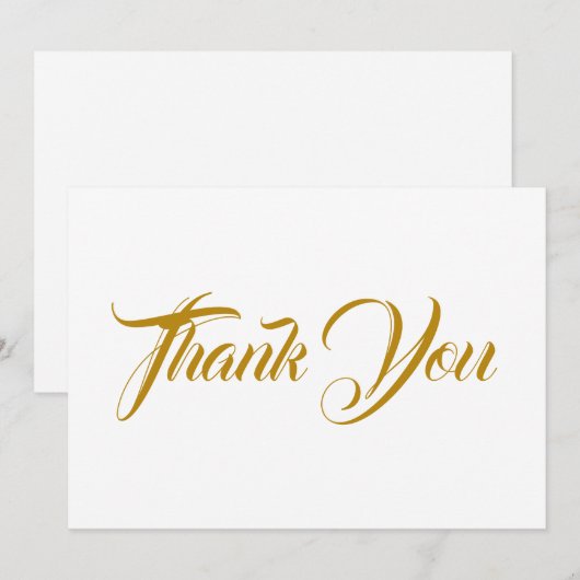 Dank u, donkerbruin, elegant scriptnotitiekaart (Voorkant / Achterkant)