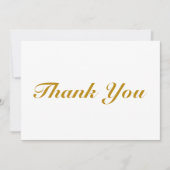 Dank u, donkerbruin, elegant scriptnotitiekaart (Voorkant)