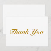 Dank u, donkerbruin, elegant scriptnotitiekaart (Voorkant / Achterkant)