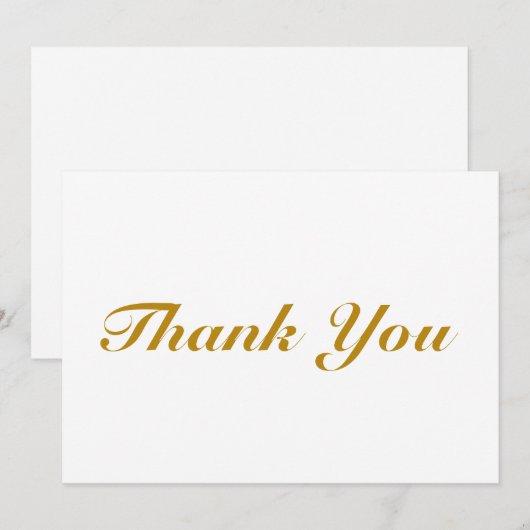 Dank u, donkerbruin, elegant scriptnotitiekaart (Voorkant / Achterkant)