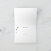 Dank u Doop Roze Kruis Meisje kant 2 Bedankkaart (Binnen)