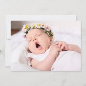 Dank u Doop Roze Zilveren Foto Hart Kruis Bedankkaart (Achterkant)