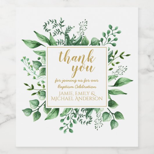 Dank u doop WIJN LABELS Gift Idee Wijn Etiket (Enkel label)