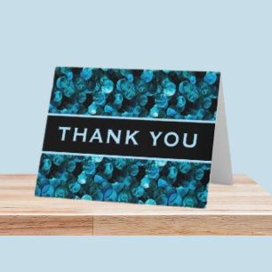 Dank U Draaikolken Blauw Aqua Teal en Zwart Bedankkaart