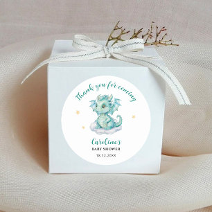 Dank u Dragon Baby shower Ronde Sticker