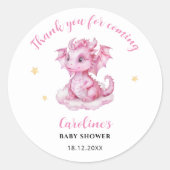 Dank u Dragon Baby shower Ronde Sticker (Voorkant)