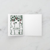 Dank u-druif wijnstokken-Art Deco-Elegant Bedankkaart (Binnen)