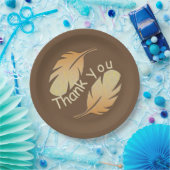 Dank u dubbele veer cirkelvormige waardering papieren bordje (Feest)