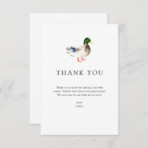 Dank u Duck Baby shower Elegant Eenvoudig Minimaal Bedankkaart