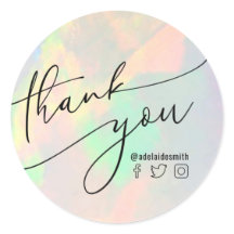 Dank u duidelijke Opal Classic ronde sticker